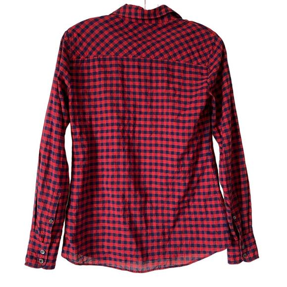 J. Crew Women's Crinkle Boy Shirt in Red Check - 00 EUC - Picture 4 of 14